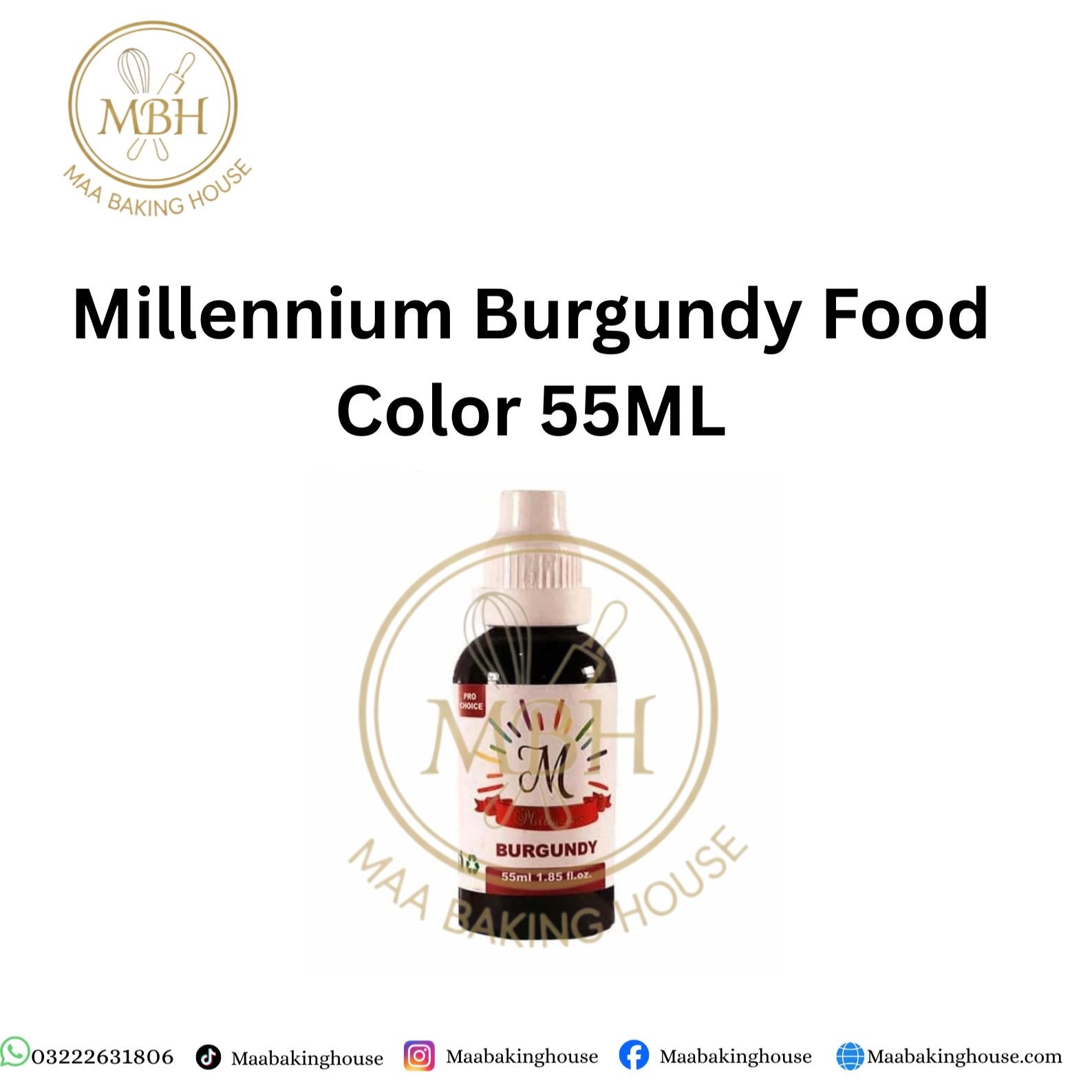 Millennium Burgundy Liquid Food Colour 55ML