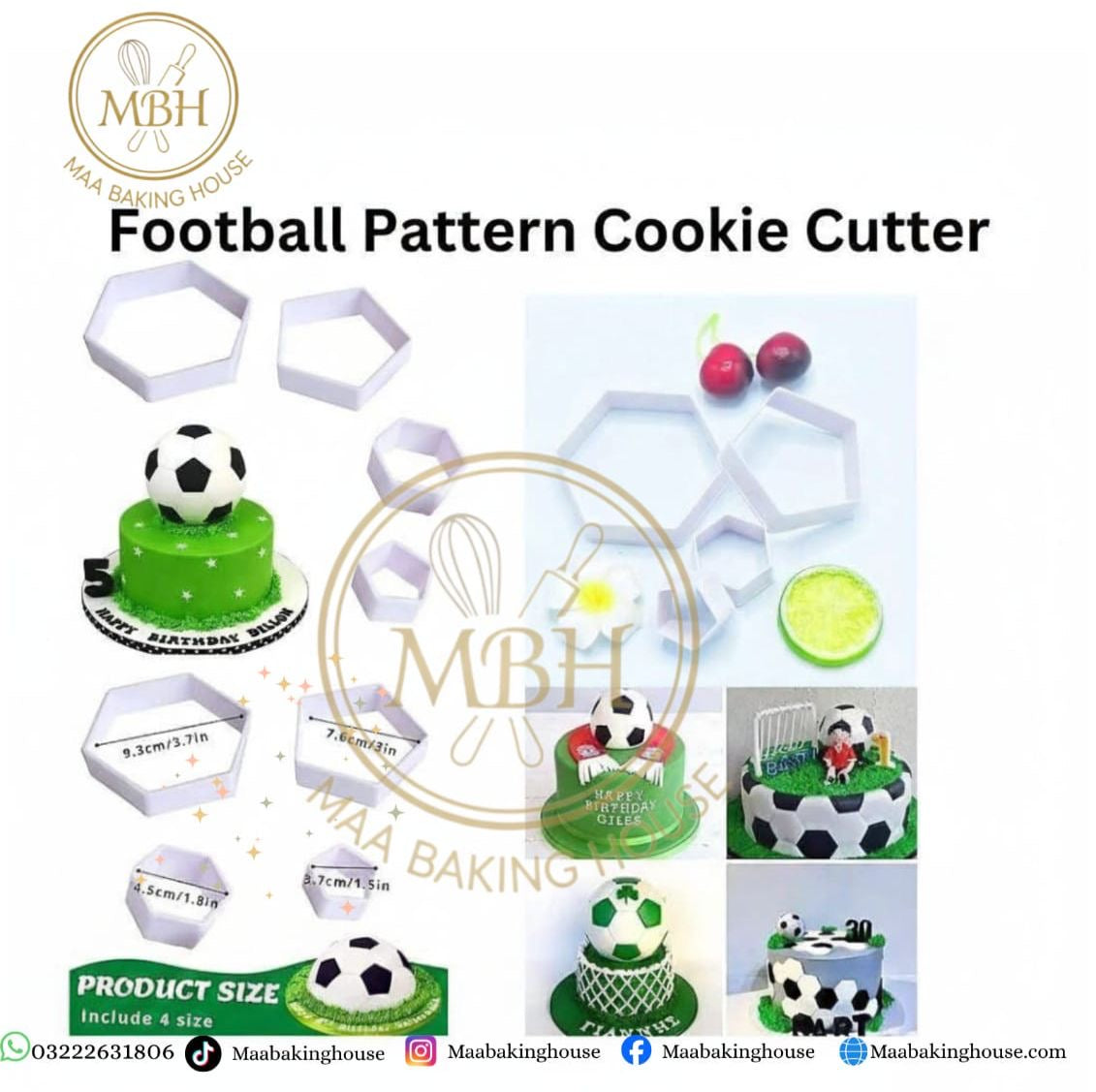 Football Pattern Cookie Cutter