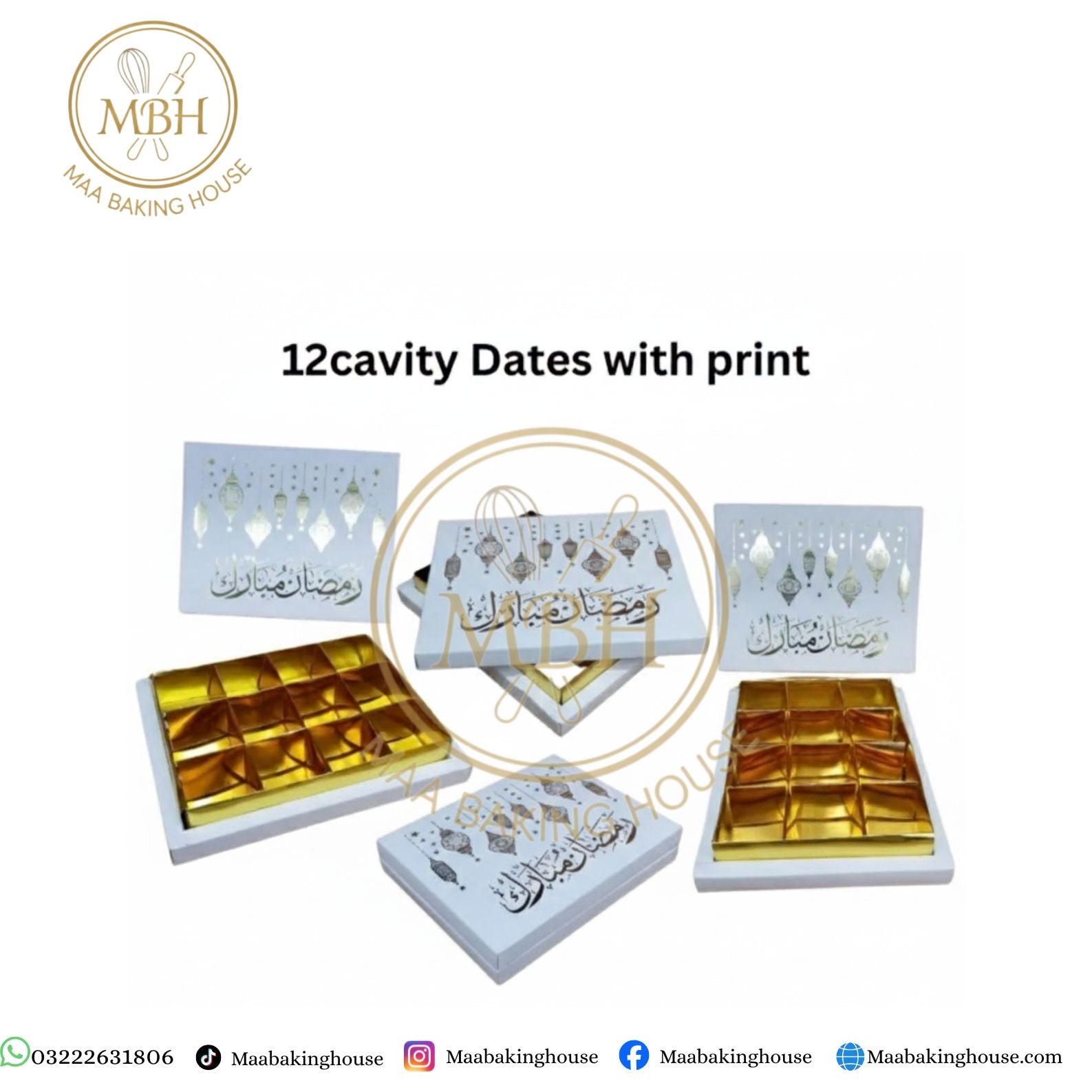 12 Cavity Dates Box with Print