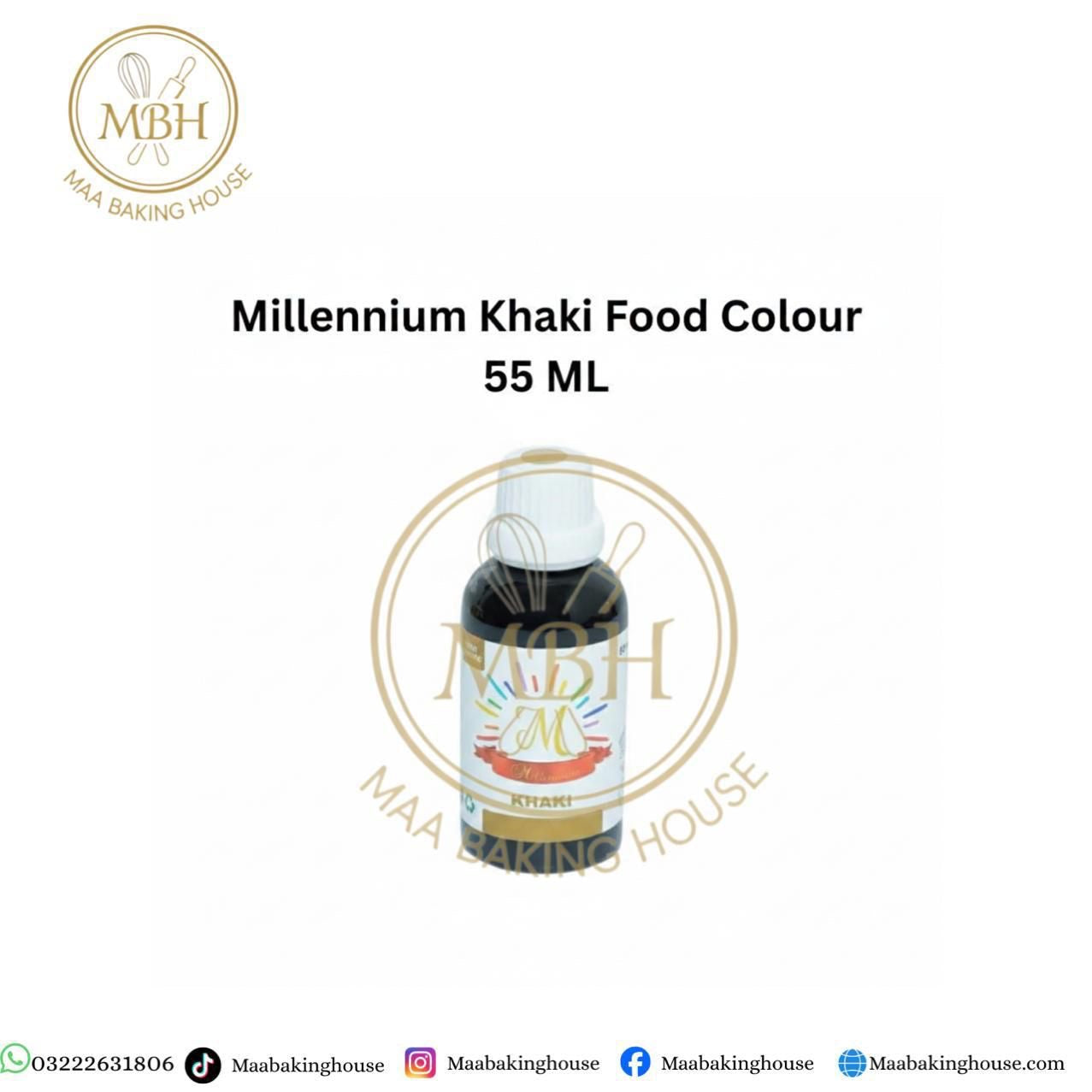 Millennium Khaki Liquid Food Colour 55ML