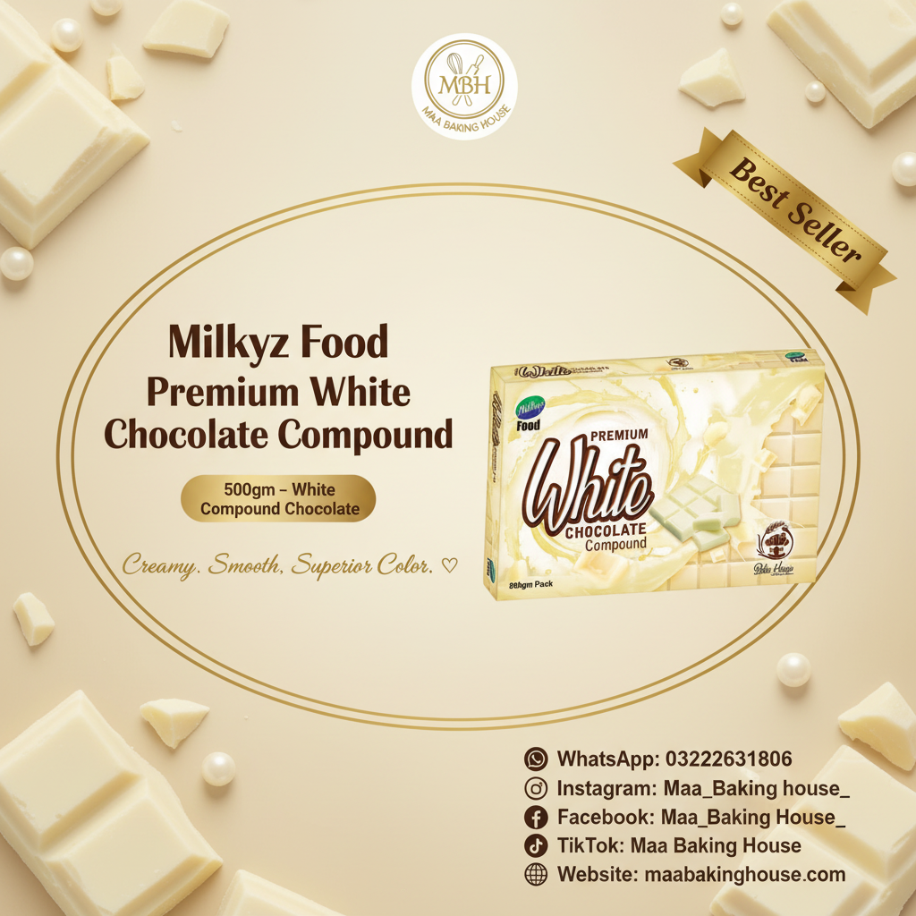 Milkyz Food Premium White Chocolate Compound 1kg