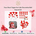 Faux Heart Topper For Cake Decoration Red Pack Of 20