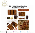 3 in 1 Dubai Deep Chocolate Bars Silicone Mold