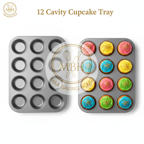 12 Cavity Cupcake Tray - Split View