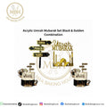 Acrylic Umrah Mubarak Set Black & Golden Combination