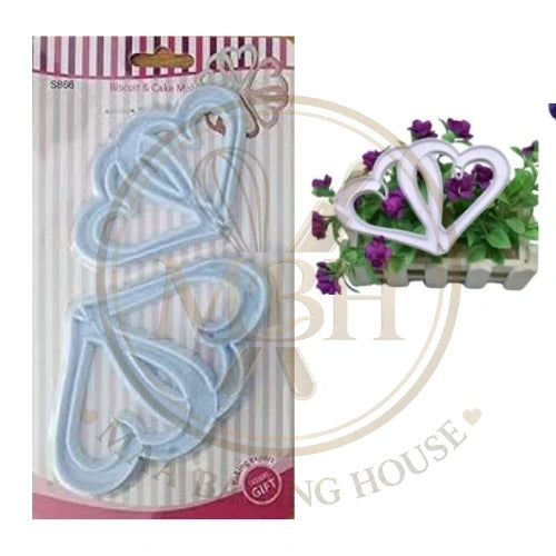 Entwined Heart Fondant Cookies Cutter 2 Pcs Set