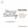 Happy Birthday Cake & Cupcakes Tag – Silver Acrylic Script