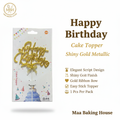 Happy Birthday Cake Topper – Shiny Gold Metallic
