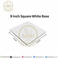 9 Inch Square White Cake Base