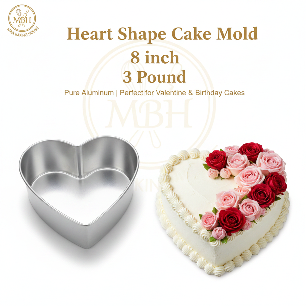 Heart Shape Cake Mold - 6 inch (1Pound) 7 inch (2pound) 8 Inch (3pound)