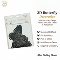 3D Butterfly Decoration - Full Solid Black Large Design Pack of 12