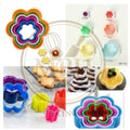 5PCS COLOURFULL MULTI FLOWER COOKIE CUTTER SET