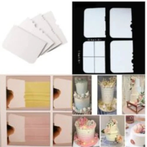 4PCS PLASTIC ICING COMB SET