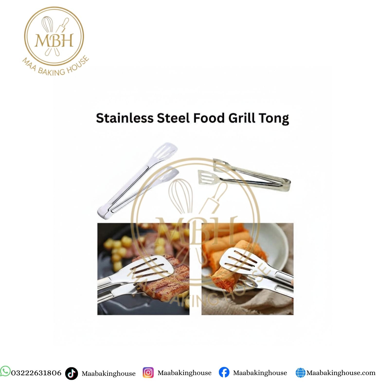 Stainless Steel Food Grill Tong