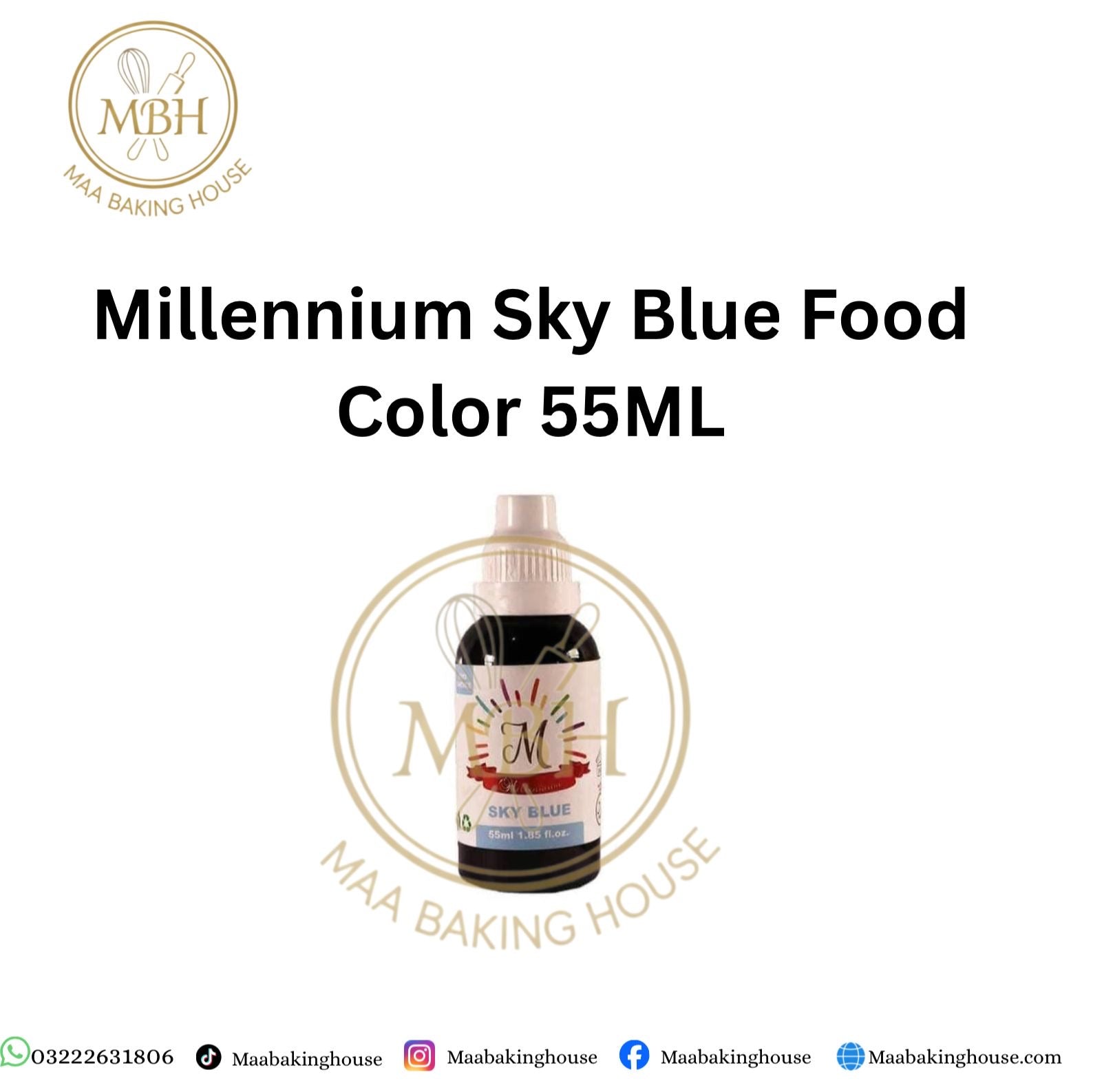 Millennium Sky Blue Liquid Food Colour 55ML