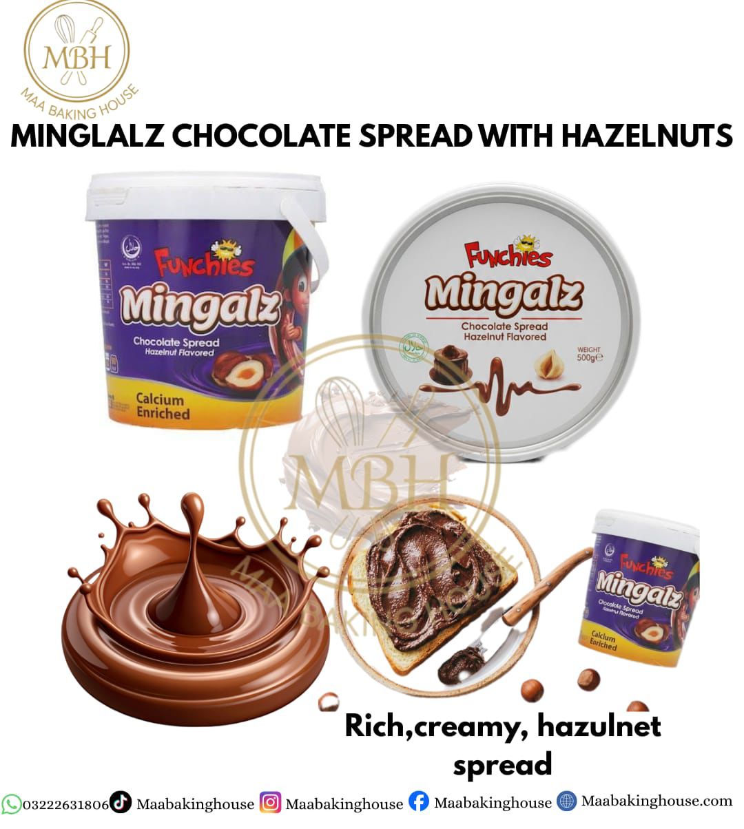 Mingalz Chocolate Spread with Hazelnuts - 1kg