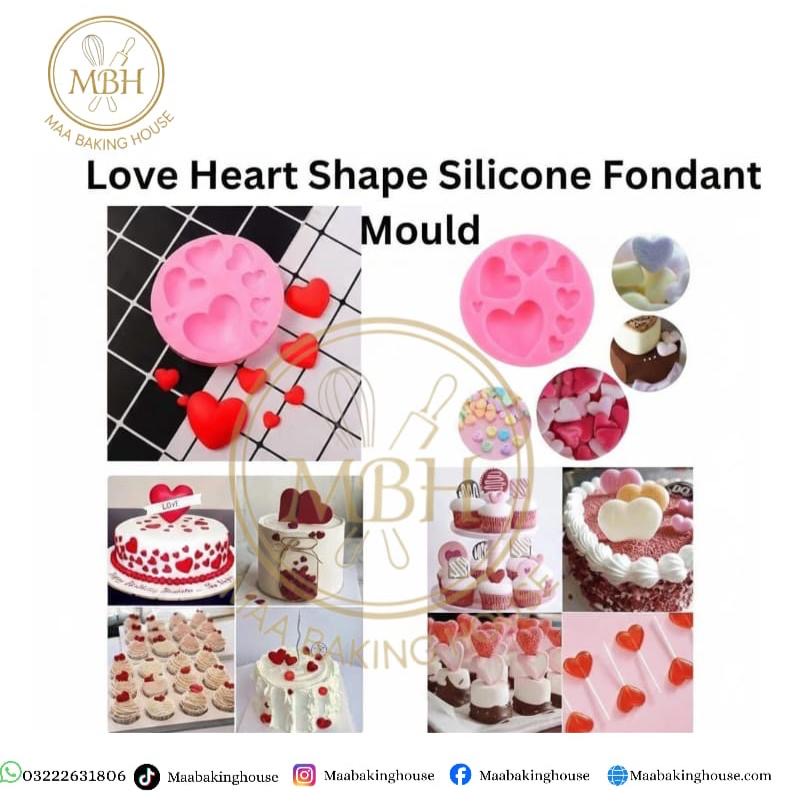 Love Heart Shape Silicone Fondant Mold