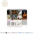 Black Curve Candle Pack of 6pcs