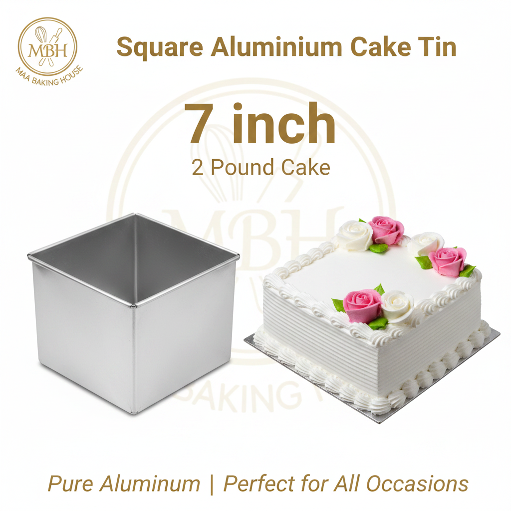 Square Aluminium Cake Tin – 6, 7, 8,
