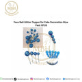 Faux Ball Glitter Topper for Cake Decoration Blue Pack Of 20