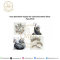 Faux Ball Glitter Topper for Cake Decoration Silver Pack Of 20