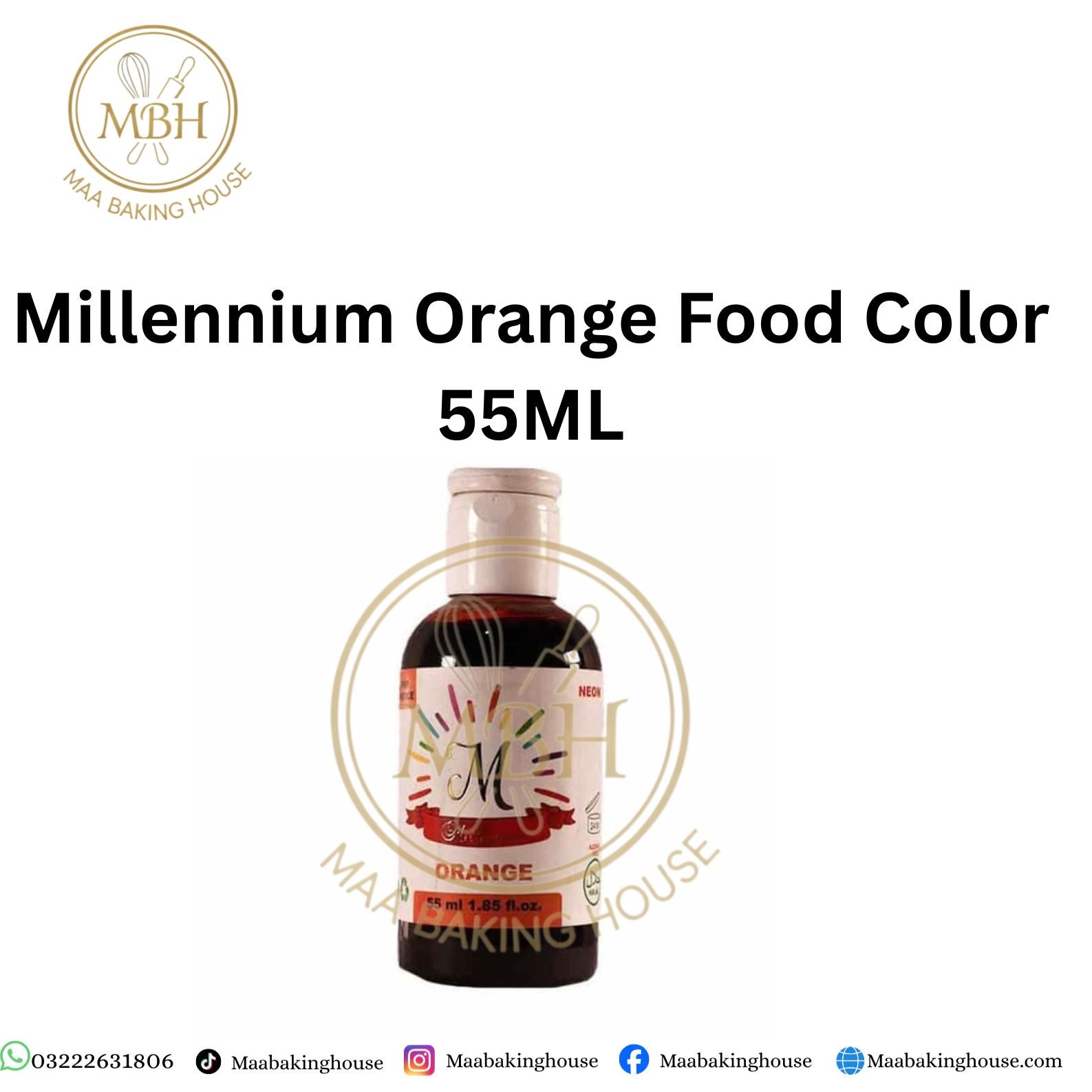 Millennium Orange Liquid Food Colour 55ML
