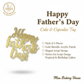 Happy Father's Day Cake & Cupcakes Tag – Gold Acrylic Script