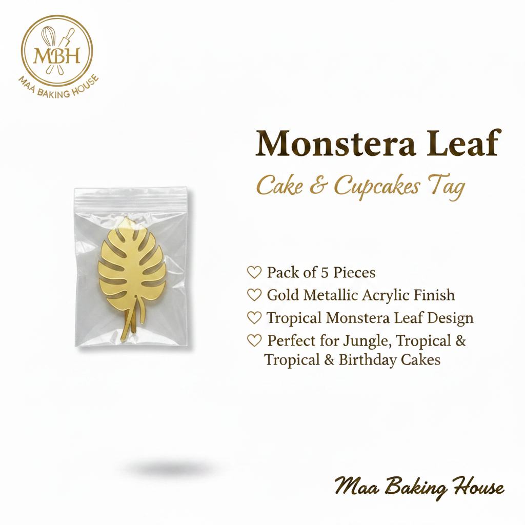Monstera Leaf Cake & Cupcakes Tag