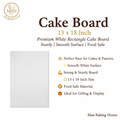 Cake Board 13x18 Inch - Premium White Rectangle
