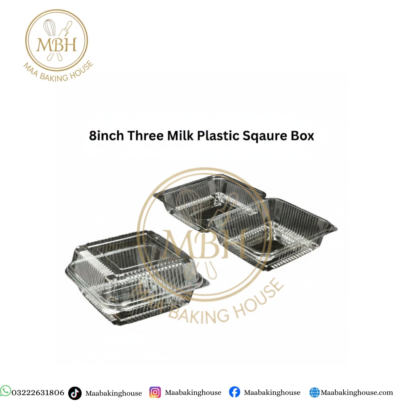8inch Three Milk Plastic Square Box
