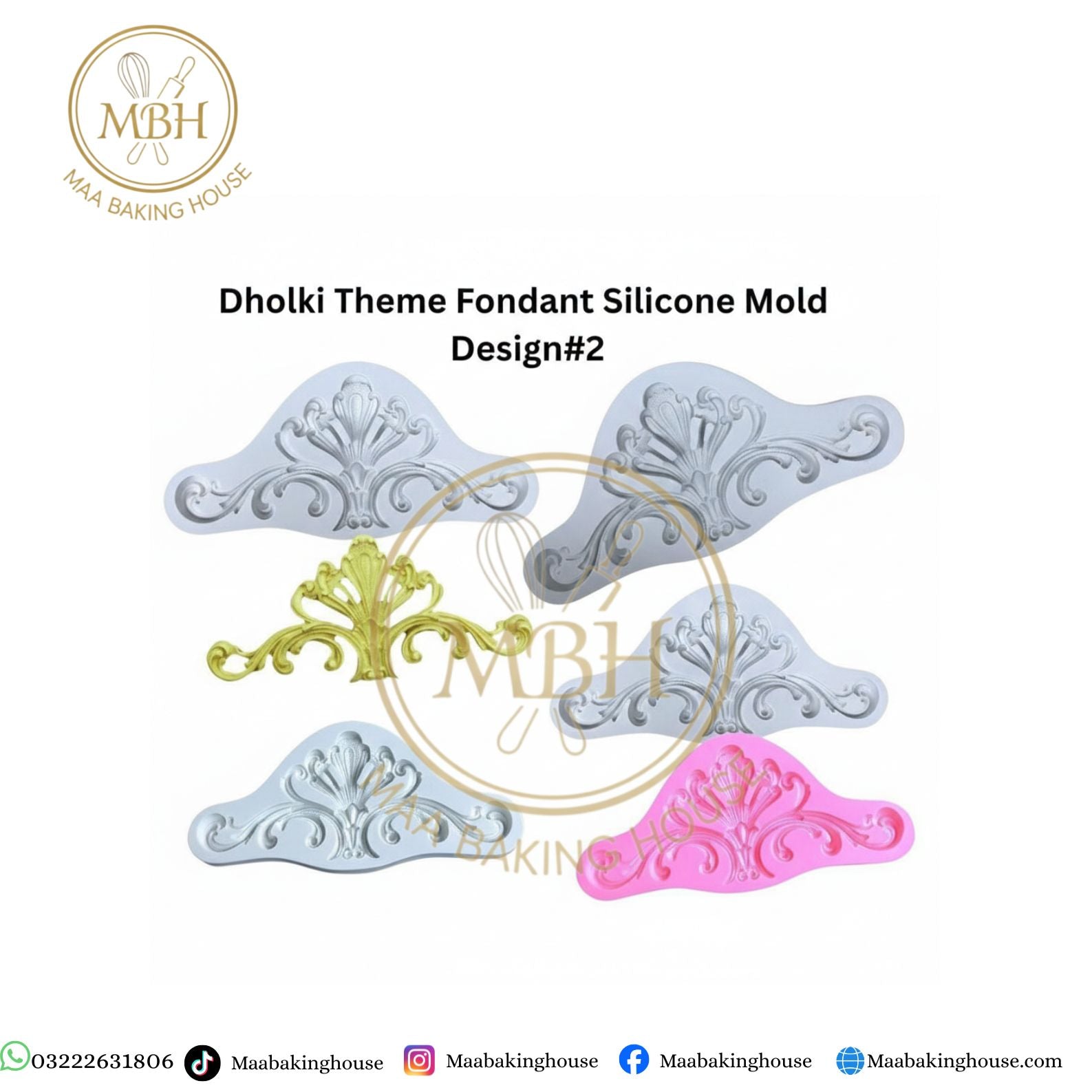 Dholki Theme Fondant Silicone Mold Design #2