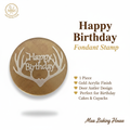 Happy Birthday Deer Antler Fondant Stamp