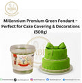 Millennium Premium Green Fondant - Perfect for Cake Covering & Decorations (500g)
