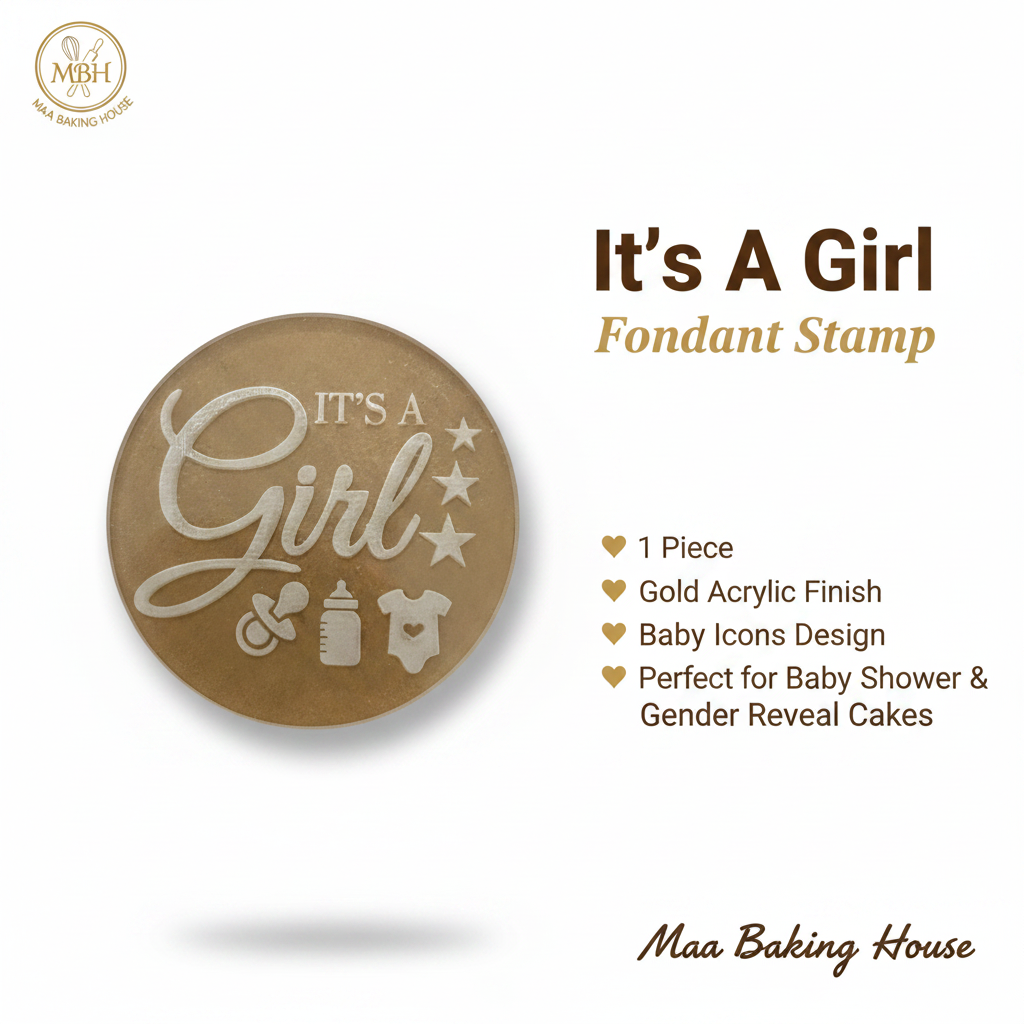 It's A Girl Fondant Stamp