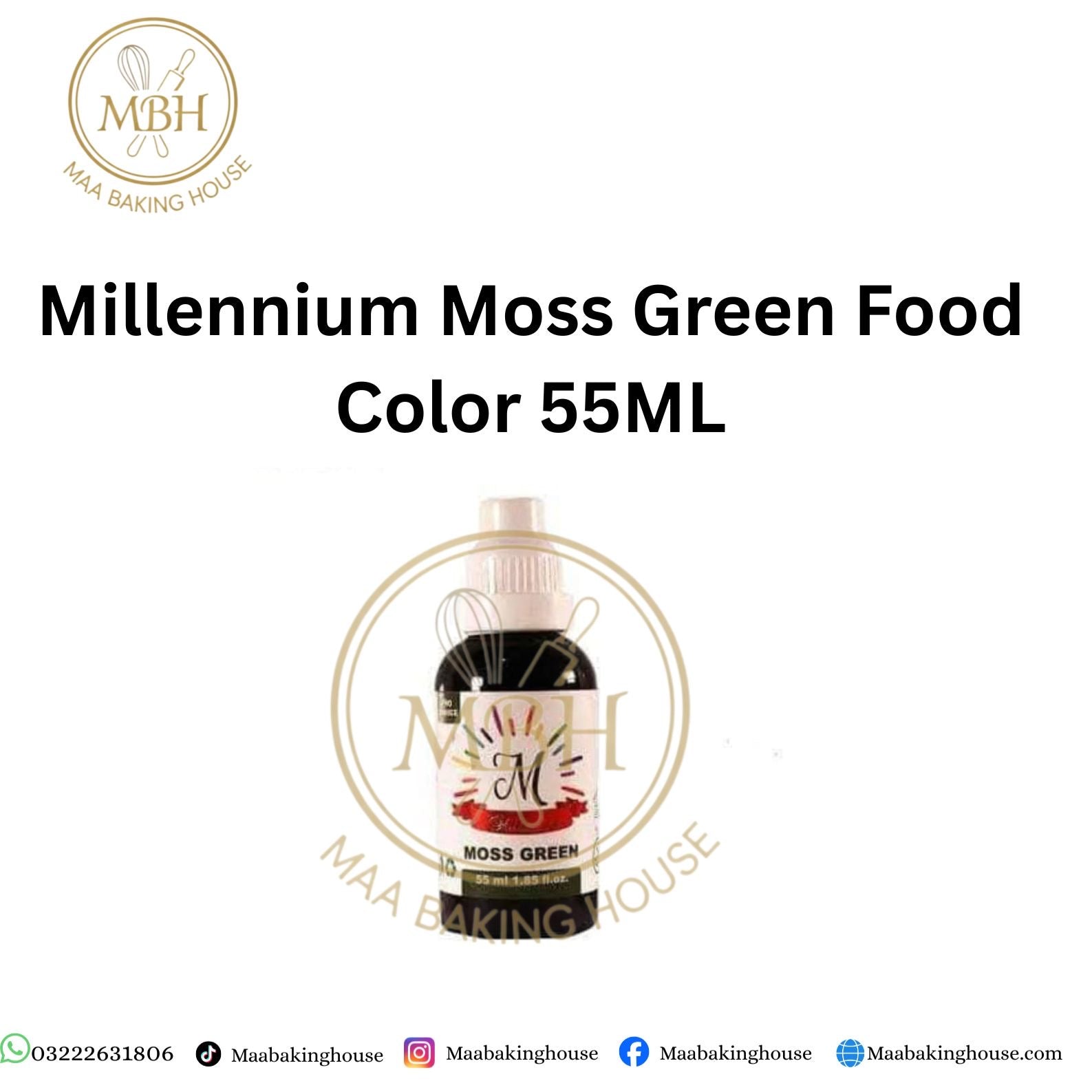 Millennium Moss Green Liquid Food Colour 55ML