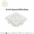 8 Inch Square White Cake Base