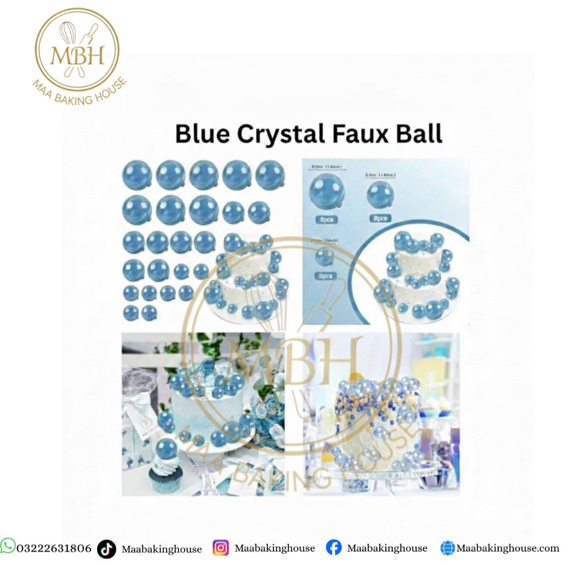 Blue Crystal Faux Ball