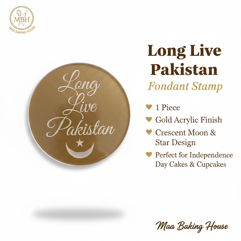 Long Live Pakistan Fondant Stamp