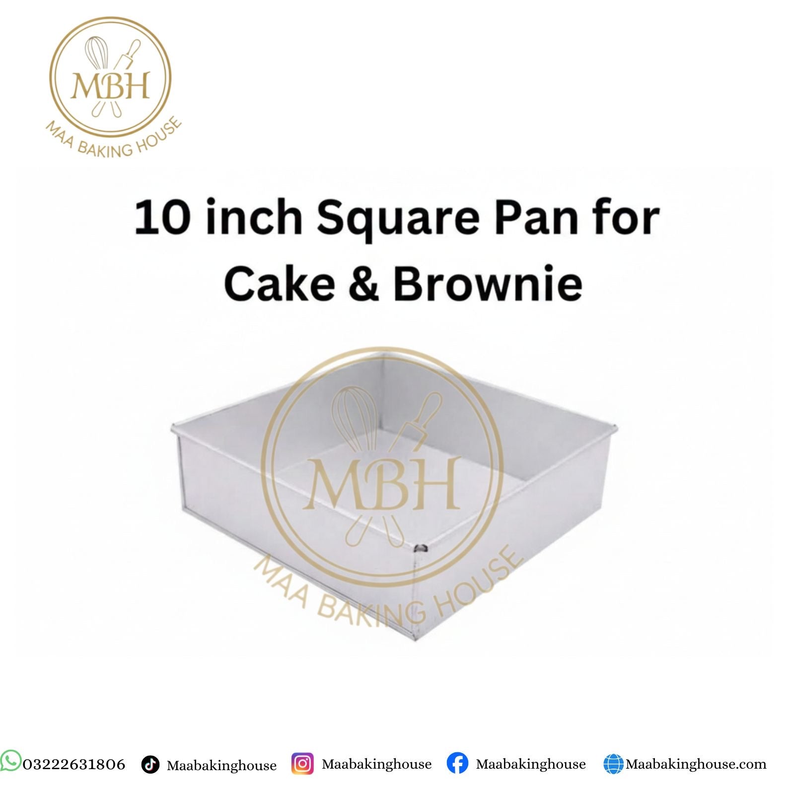 10 Inch Square Pan for Cake & Brownie