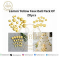 Lemon Yellow Faux Ball Pack Of 20pcs
