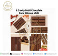 6 Cavity Multi Chocolate Bars Silicone Mold