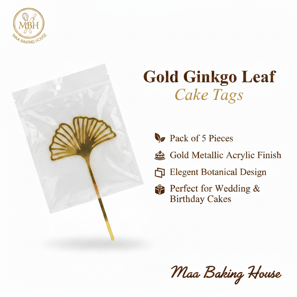 Gold Ginkgo Leaf Cake Tags