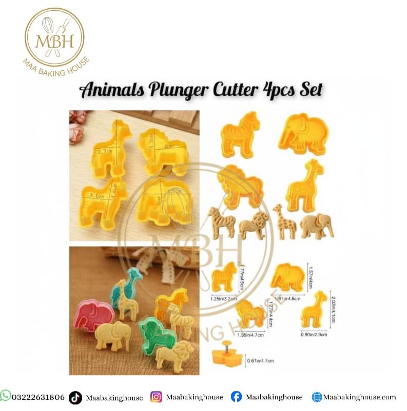 Animals Plunger Cutter 4pcs Set