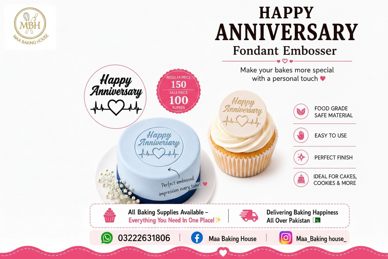 Happy Anniversary Fondant Embosser & Stamp