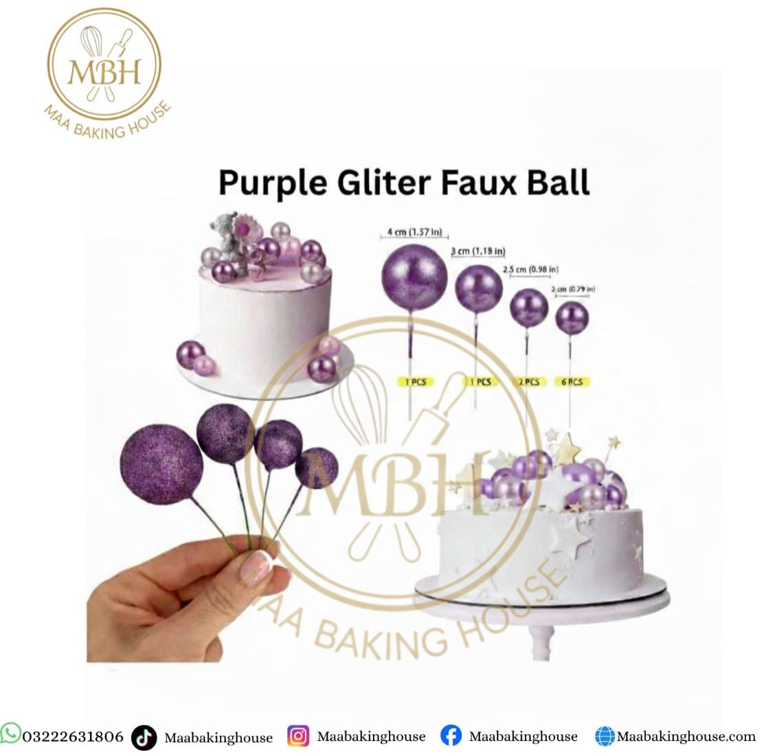 Purple Glitter Faux Ball