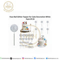 Faux Ball Glitter Topper for Cake Decoration White Pack Of 20