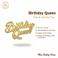 Birthday Queen Cake & Cupcakes Tag – Gold Acrylic
