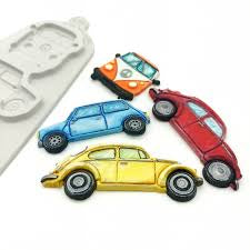 3 Cavity Bus & Car Fondant Silicone Mold