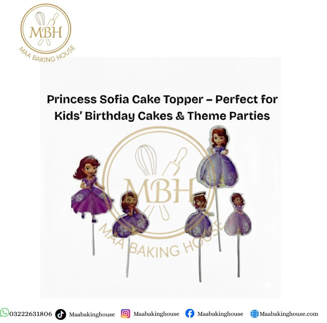 Princess Sofia Cake Topper - Perfect for Kids' Birthday Cakes & Theme Parties