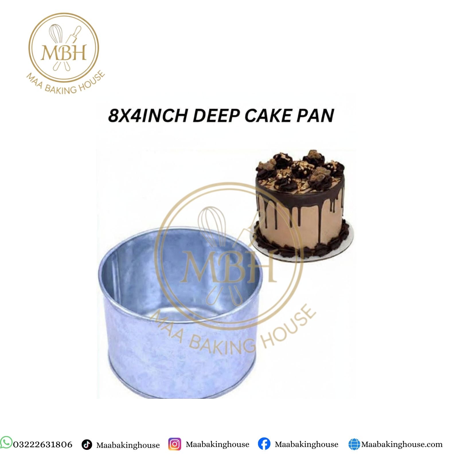 8x4 Inch Deep Cake Pan